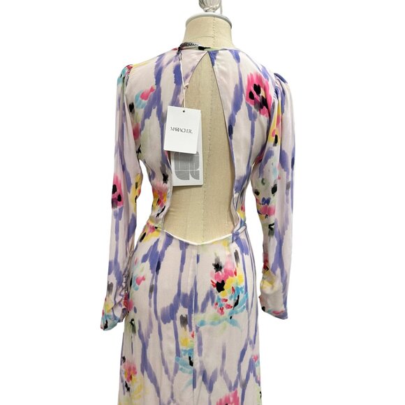 MARIA CHER Fatima Arya Ruched A-Line Maxi Dress,  Multi floral tones, Size 2 - Picture 9 of 16
